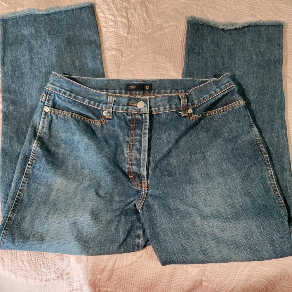 J. Crew straight leg women's blue jeans size 12